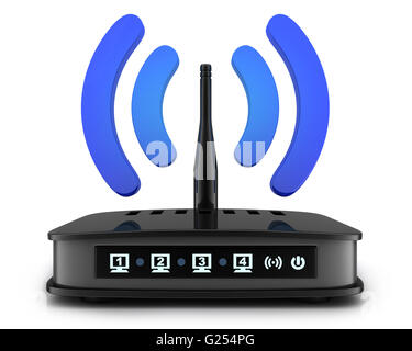 Transmitter wi-fi on white background (done in 3d) Stock Photo