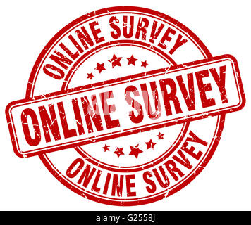 online survey red grunge round vintage rubber stamp Stock Photo