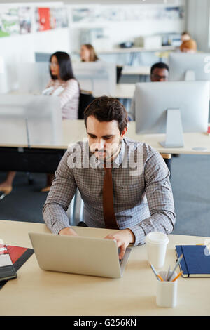 Businessman typing Stock Photo
