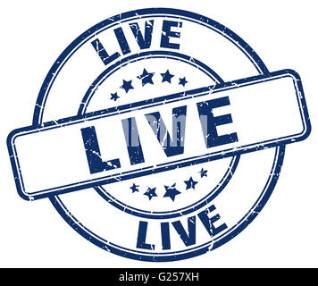 live round blue sticker isolated on white Stock Photo - Alamy