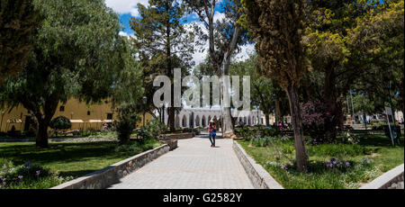 Cachi main square, Salta province, Argentina Stock Photo