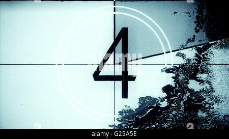 Film Leader Countdown Frame Four. Illustration 10884. Stock Photo