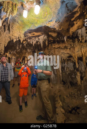 Florida Caverns State Park in Marianna, Florida offers cave tours through fantastic geological formations of limestone. Stock Photo