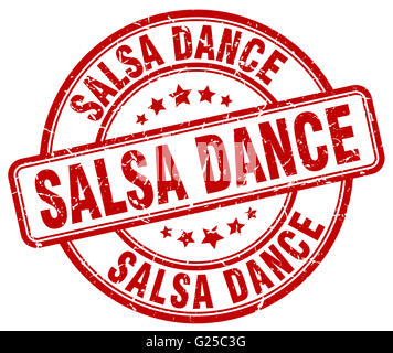 Salsa Ribbon salsa dance red round grunge vintage ribbon stamp Stock Photo - Alamy