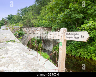 Sign on Llangollen Canal in Denbighshire North Wales UK Stock Photo