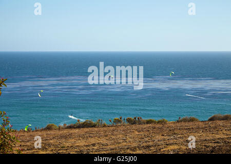 Kitesurfing in Malibu Stock Photo