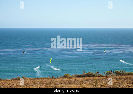 Kitesurfing in Malibu Stock Photo