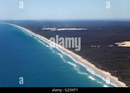 Aerial View, 75 Mile Beach Road, official Highway, UNESCO World Heritage Site, Fraser Island, Great Sandy National Park