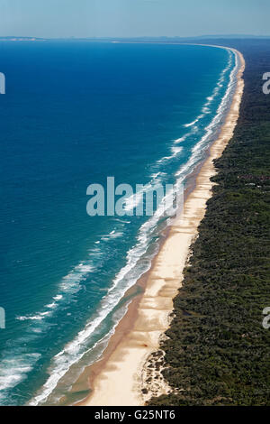 Aerial view 75 Mile Beach Road, official Highway, UNESCO World Heritage Site, Fraser Island, Great Sandy National Park