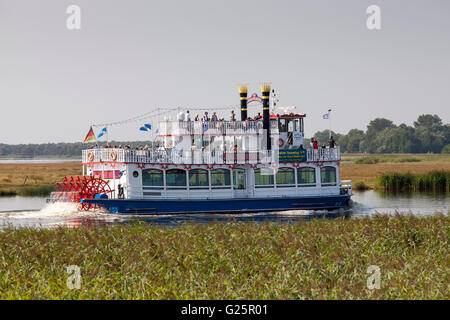 Mississippi paddle steamer Baltic Star on the Bodden, Baltic Sea peninsula of Fischland-Darß-Zingst, Zingst Stock Photo