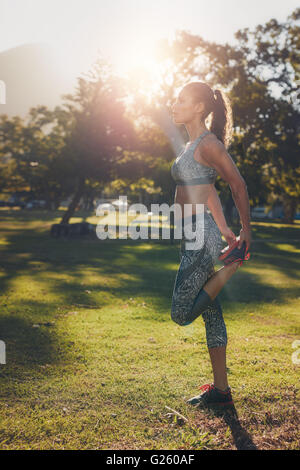 Shot of a young woman doing leg exercises Stock Photo - Alamy