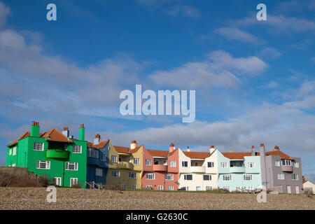 Residential seaside properties, Thorpeness, Suffolk, UK. Stock Photo