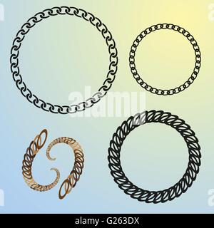round chains set frames Stock Vector