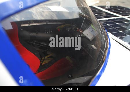 Thailand. 25th May, 2016. After joining on the World Solar Challenge 2015 race in Australia. Siam Technology College show the first innovative solar car STC-1 in Thailand during the press conference of World Environment Day. Credit:  Vichan Poti/Pacific Press/Alamy Live News Stock Photo