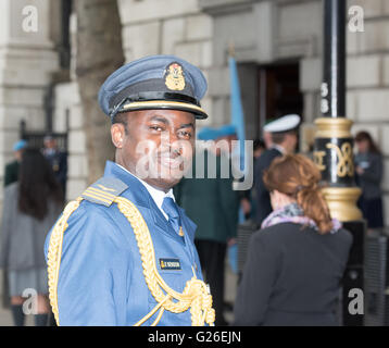 London, UK, 25th May 2015, Senior military officer attends the UN Peacekeeper memorial service at the Cenotaph, London Credit:  Ian Davidson/Alamy Live News Stock Photo