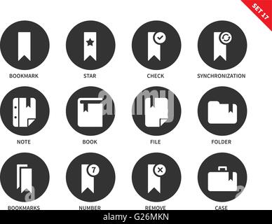 Bookmark icons on white background Stock Vector