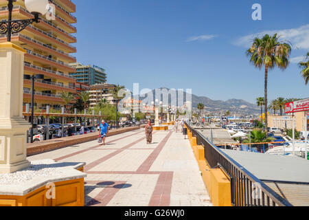 Paseo Maritimo, seaside promenade of Fuengirola in spring, Andalusia, Costa del Sol, Spain. Stock Photo