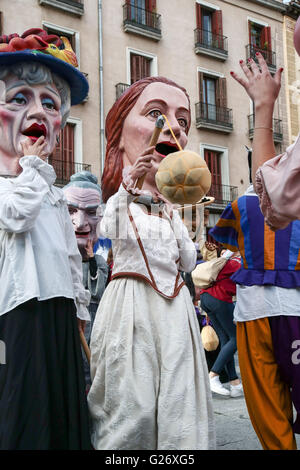 General views in Madrid during the 2016 San Isidro festival featuring cabuzedos (large-headed models of historical figures) Stock Photo