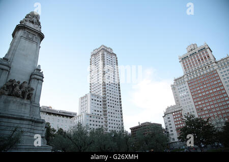 A view of Plaza Espana in Madrid. General views in Madrid during the 2016 San Isidro festival Stock Photo