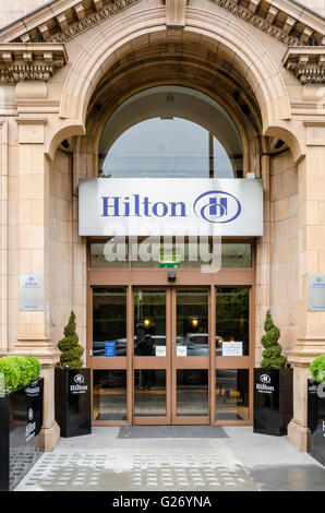 The Hilton London Hyde Park Hotel on Bayswater Road, Bayswater in London Stock Photo