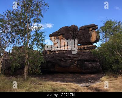 View of rock escarpments in Western Arnhem Land, Northern Territory, Australia known as the 'Top End'. Stock Photo