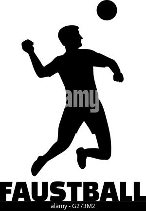 Fistball player with german word Stock Vector