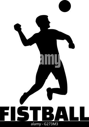 Fistball player with word Stock Vector