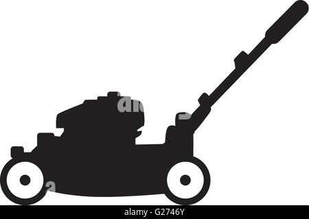 Lawn mower silhouette Stock Vector