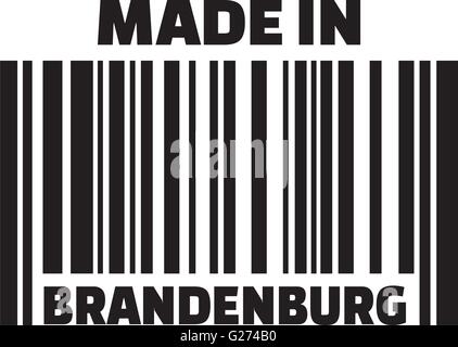 Made in Brandenburg barcode Stock Vector