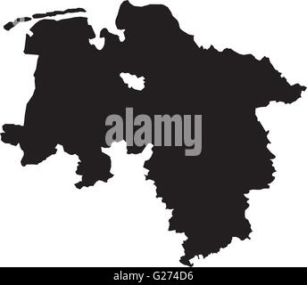 Map of Lower Saxony Stock Vector