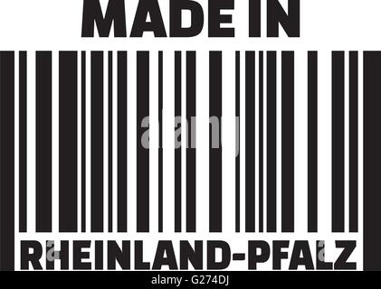 Made in Rhineland-Palatinate barcode german Stock Vector