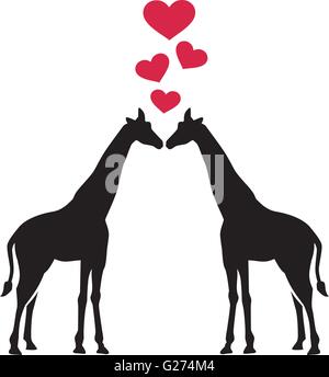 Giraffes in Love Stock Vector