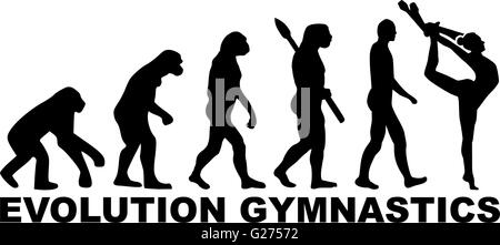 Evolution gymnastics with clubs Stock Vector