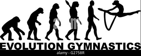 Evolution gymnastics with rope Stock Vector