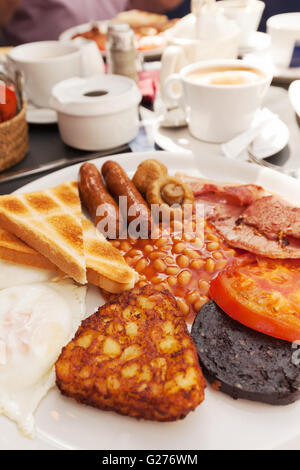 Full English Breakfast, Jury's restaurant, Main Street Gibraltar Stock Photo