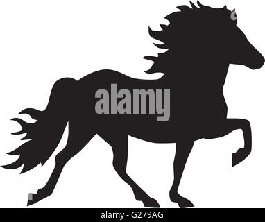 Iceland horse silhouette Stock Vector