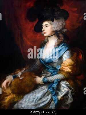 Sarah Siddons, portrait of the famous 18thC Shakespearian actress by Thomas Gainsborough, oil on canvas, 1785. Stock Photo