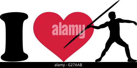 I love javelin thrower Stock Vector