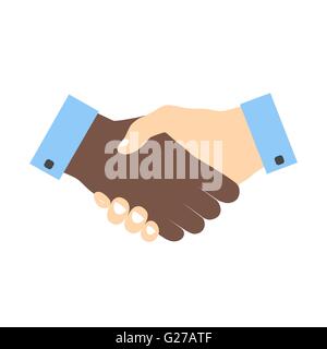 Handshake icon with shadow on colored backgrounds Stock Vector Image ...