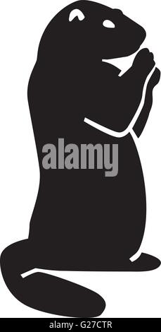 Marmot silhouette Stock Vector