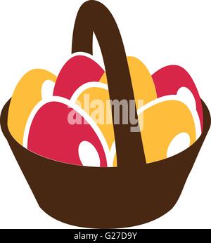 Basket full of easter eggs Stock Vector