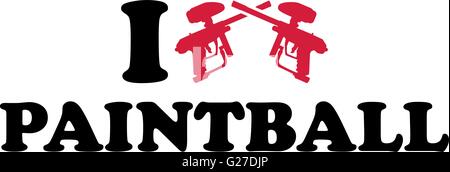 I love paintball with crossed weapons Stock Vector
