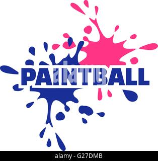Paintball with two colored splashes Stock Vector