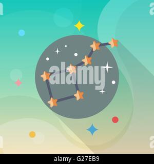 Astrology  flat  icon with long shadow,eps10, Stock Vector