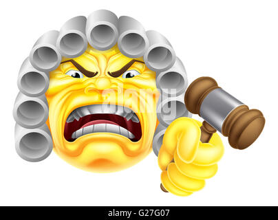 An angry judge emoji emoticon icon character illustration Stock Photo