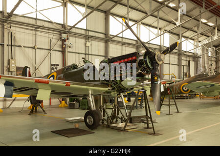 The Battle of Britain Memorial Flight at RAF Coningsby, Lincolnshire. March 2015. Stock Photo