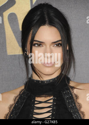 The 2016 MTV Movie Awards  Featuring: Kendall Jenner Where: Los Angeles, California, United States When: 10 Apr 2016 Stock Photo