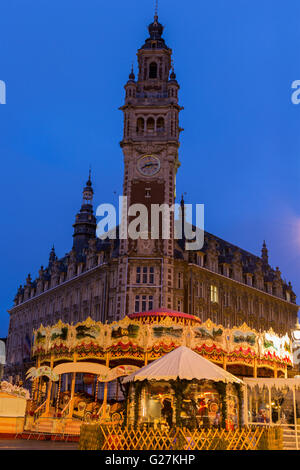 Chamber of Commerce and Industry in Lille in France during Christmas Stock Photo