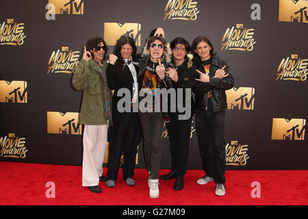 25th Annual MTV Movie Awards  Featuring: The Wolfpack Where: Burbank, California, United States When: 09 Apr 2016 Stock Photo