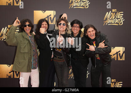 25th Annual MTV Movie Awards  Featuring: The Wolfpack Where: Burbank, California, United States When: 09 Apr 2016 Stock Photo